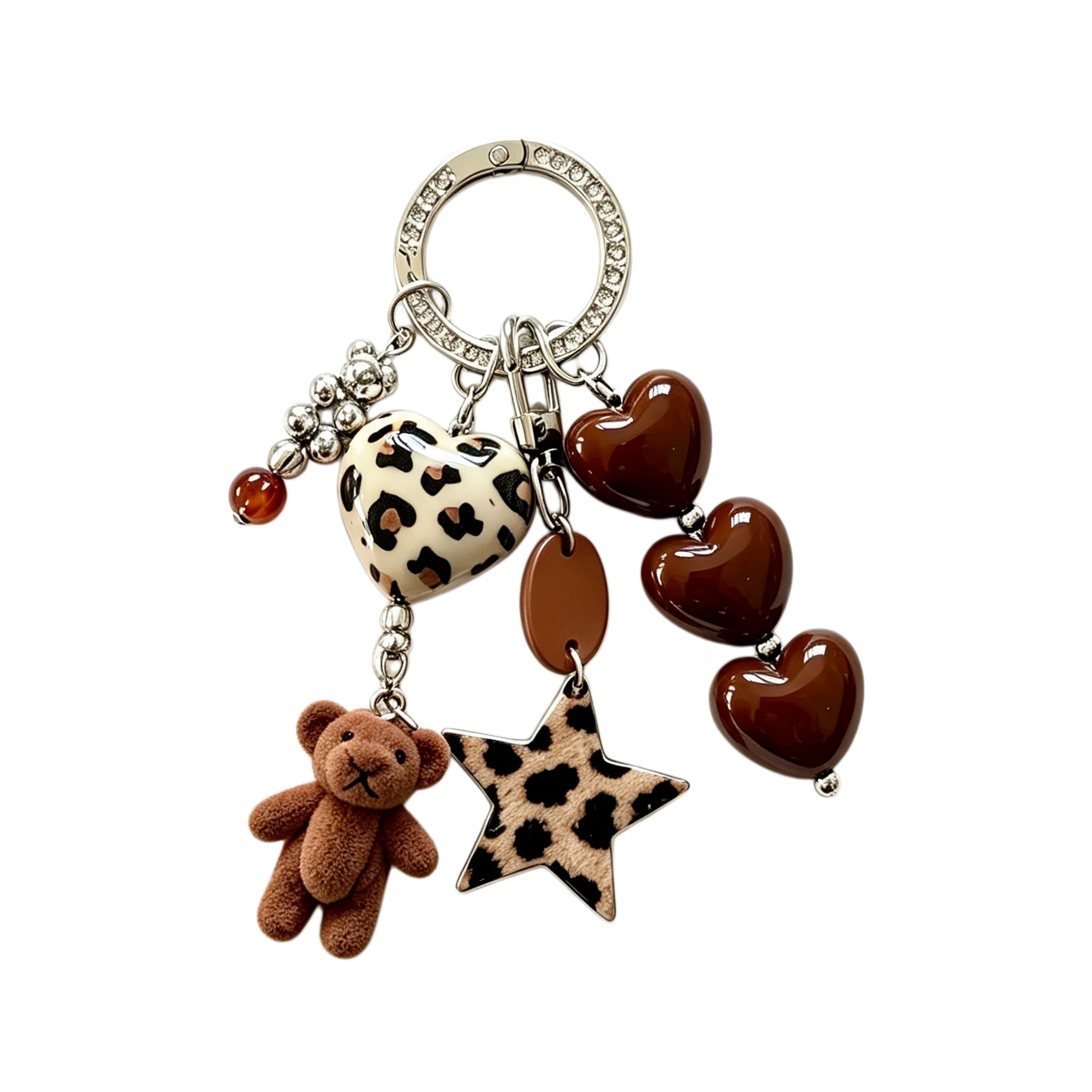 Leopard Teddy Bear Bag Charm