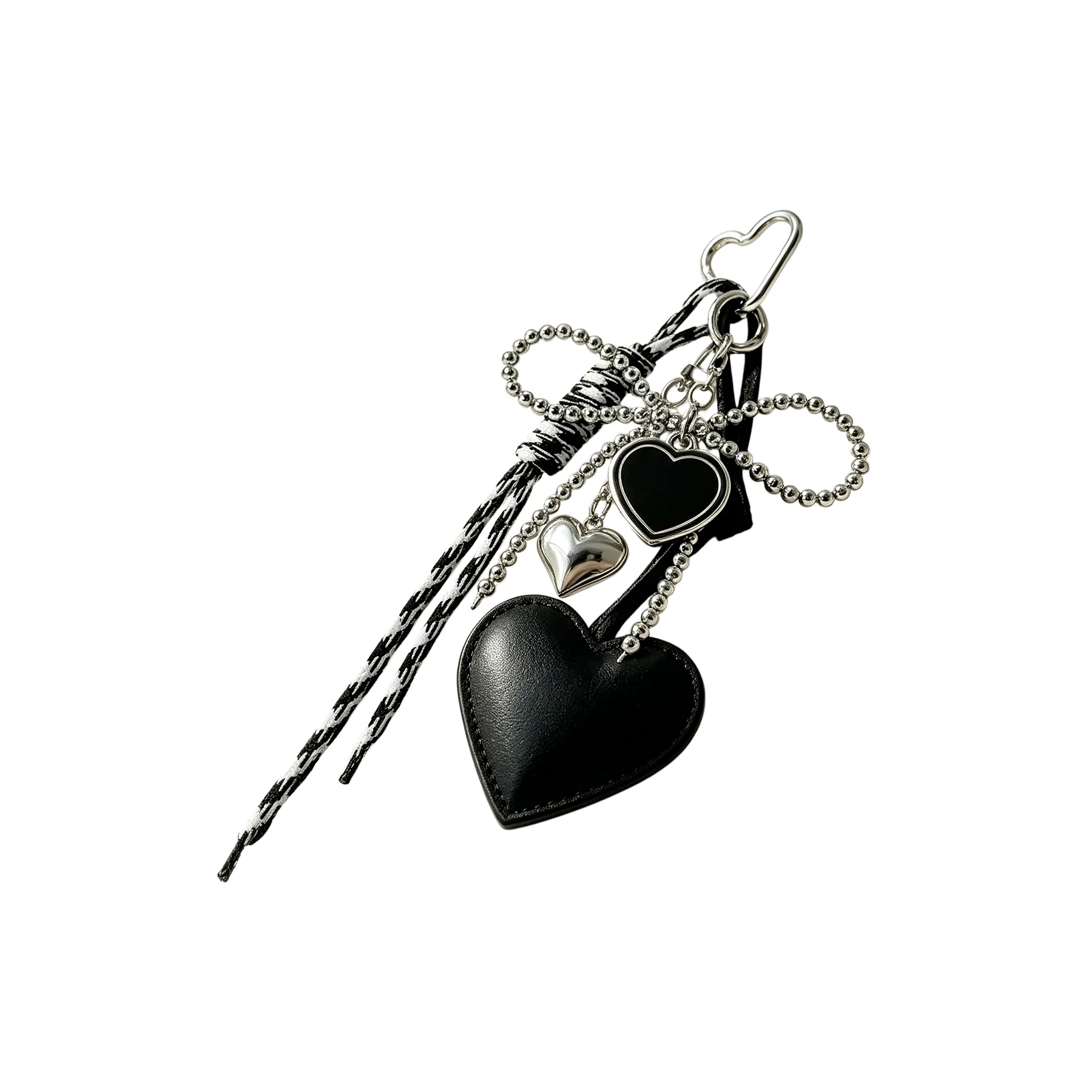 Black Heart Chain Bag Charm