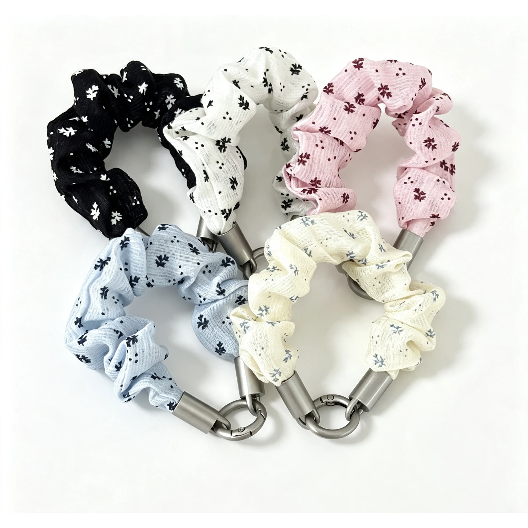 Floral Print Scrunchie Phone Wrist Strap