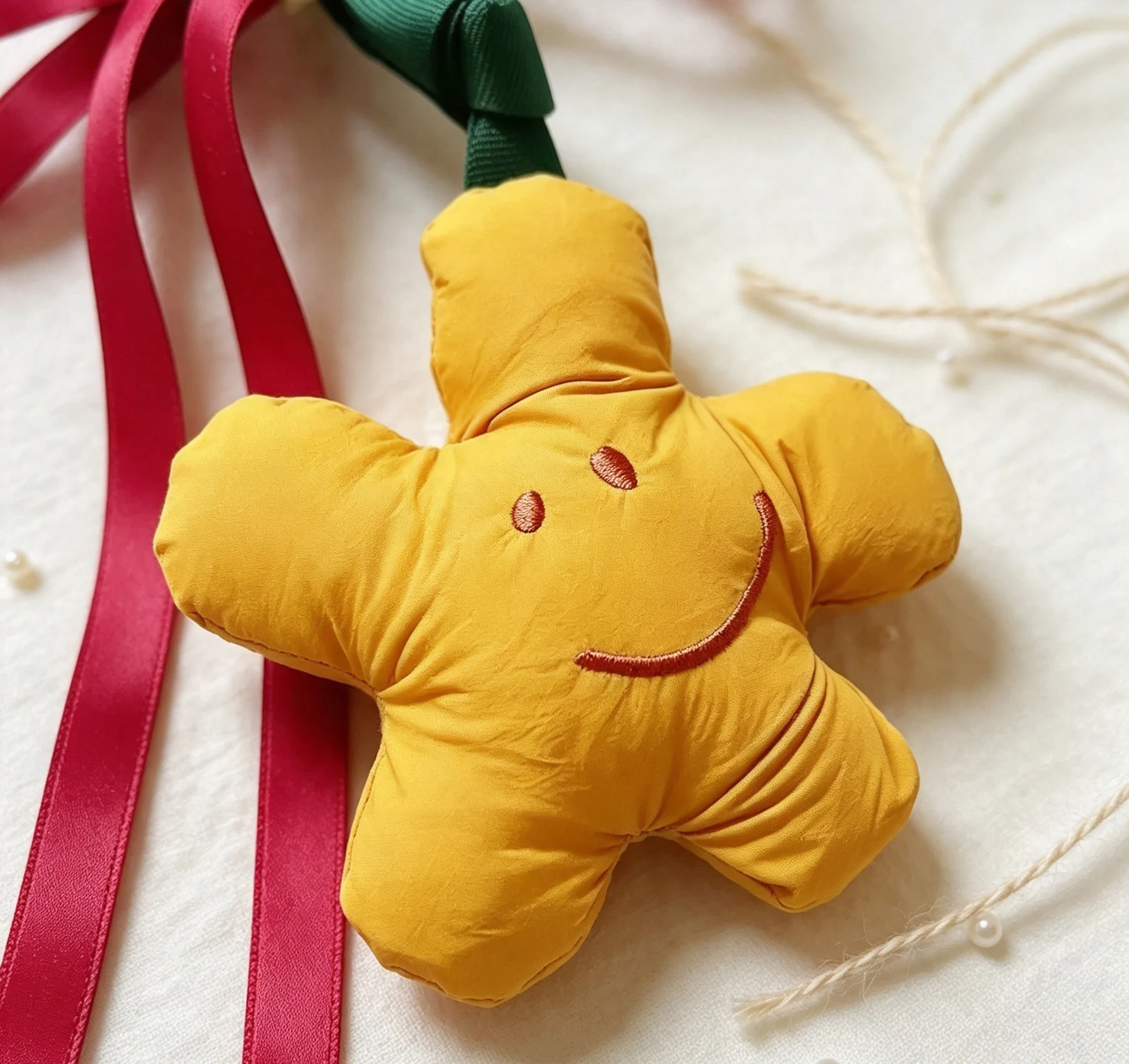 Plush Smiley Star Bag Charm