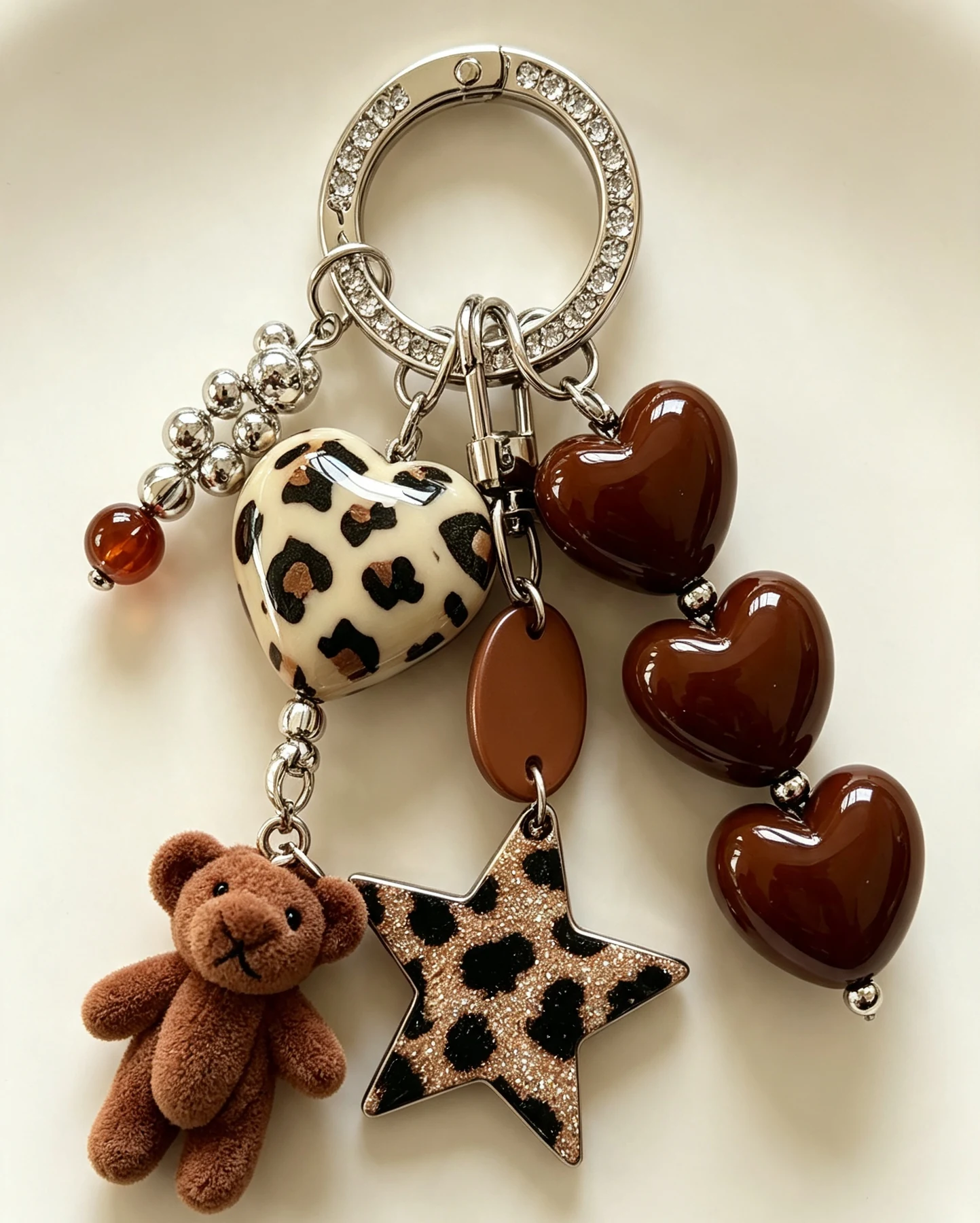 Leopard Teddy Bear Bag Charm