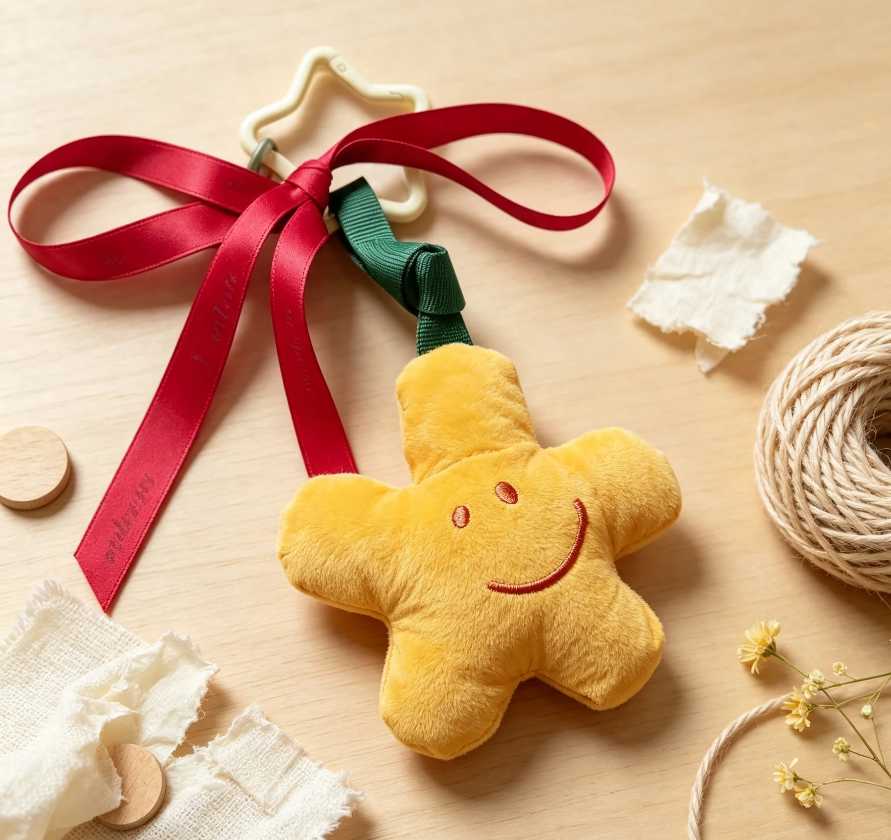 Plush Smiley Star Bag Charm