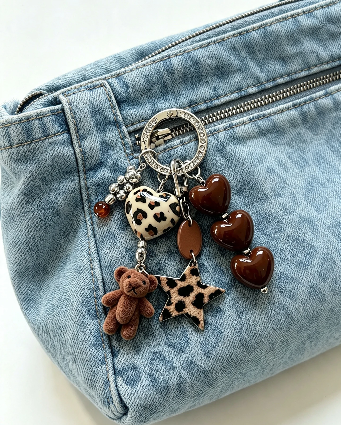 Leopard Teddy Bear Bag Charm