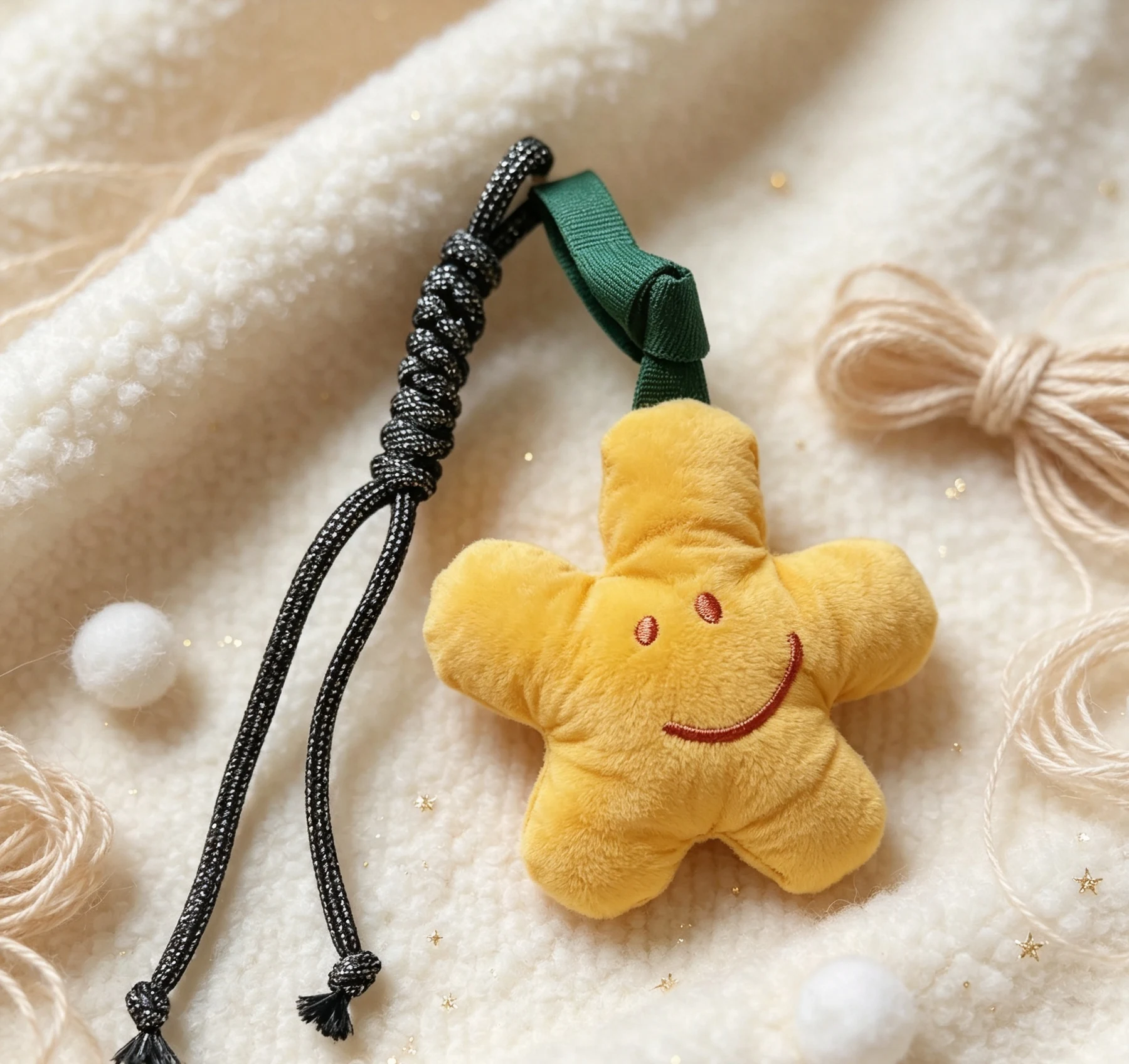 Plush Smiley Star Bag Charm