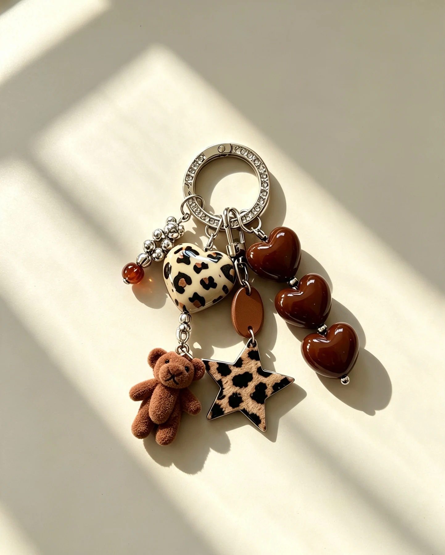 Leopard Teddy Bear Bag Charm