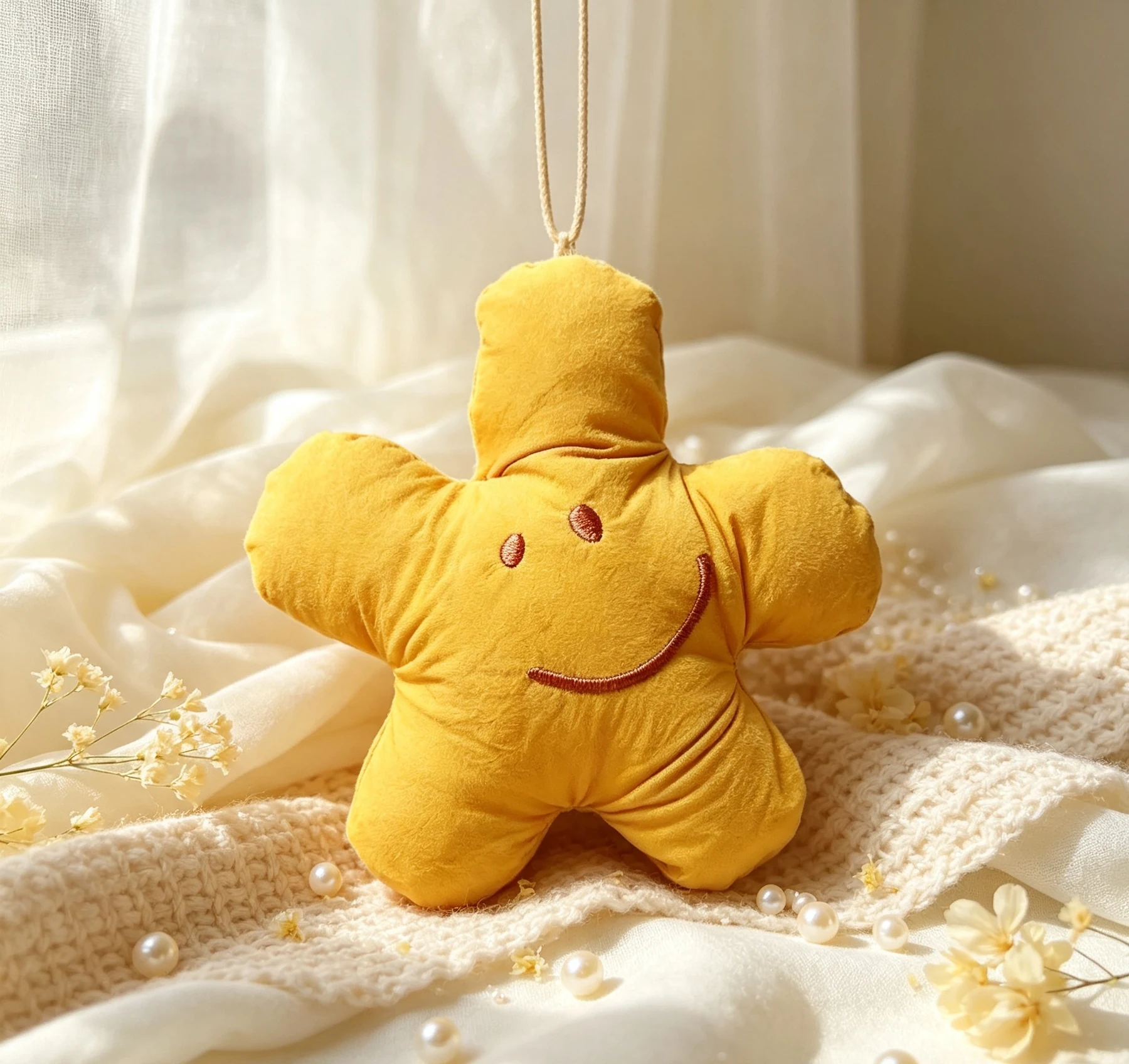 Plush Smiley Star Bag Charm