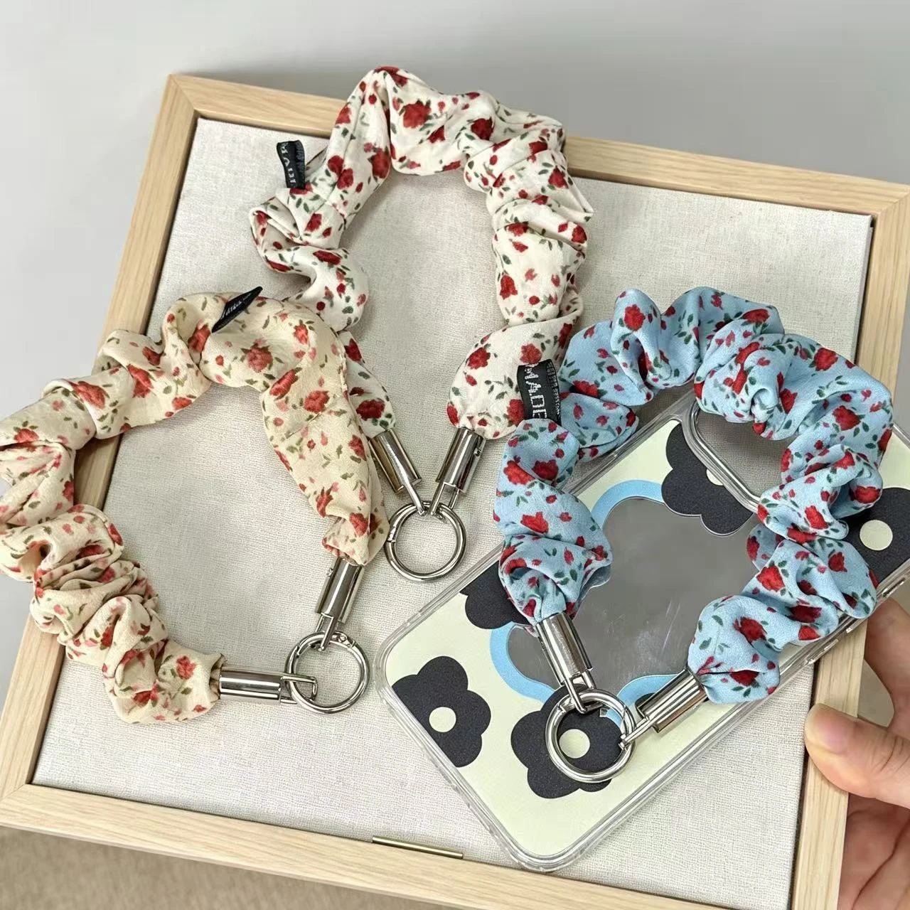Floral Scrunchie Phone Wrist Strap